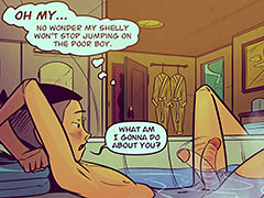 No wonder my shelly won't stop jumping on the poor boy - My MOM the reality TV star by jab comix